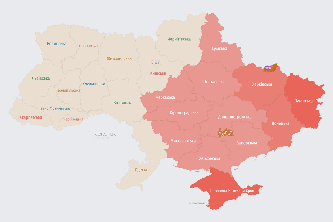 Нічний обстріл Росією України в ніч проти 1 серпня