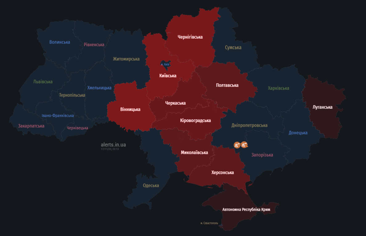 По Украине ширится воздушная тревога — угроза дронов