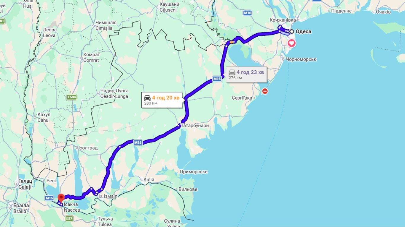 Затори на трасі Одеса-Рені