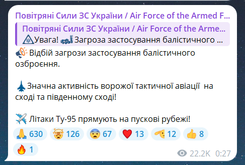 Повітряна тривога в Україні вночі 8 липня