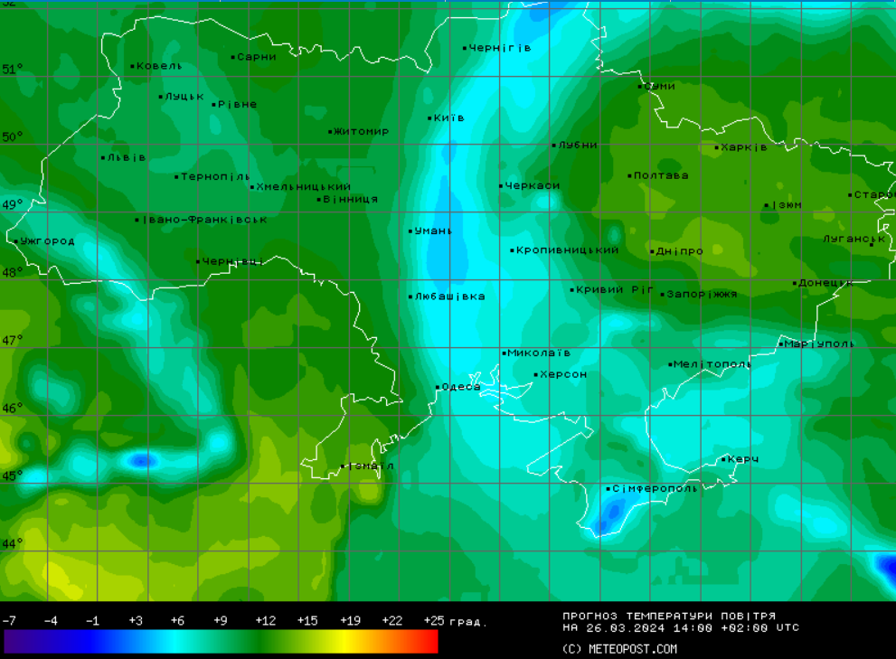 Погода в Україні 26 березня