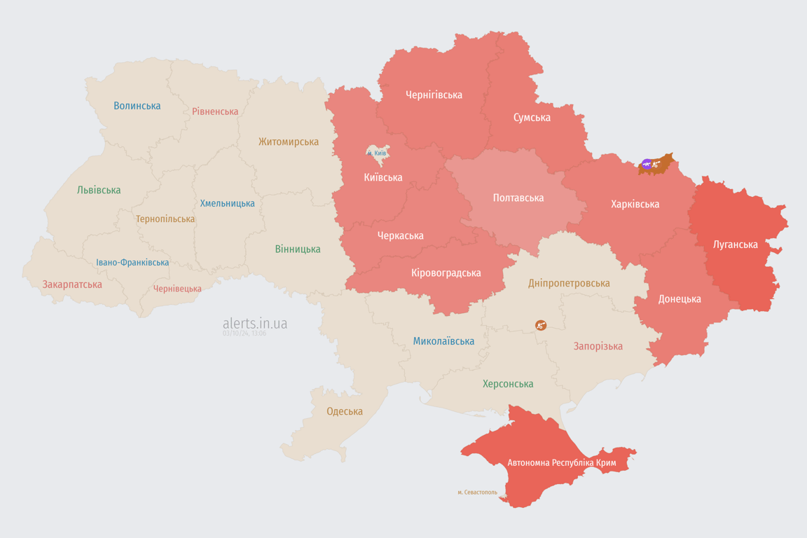 Карта повітряних тривог