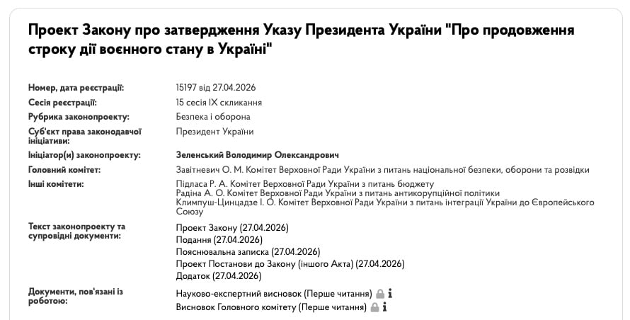 законопроєкт про воєнний стан