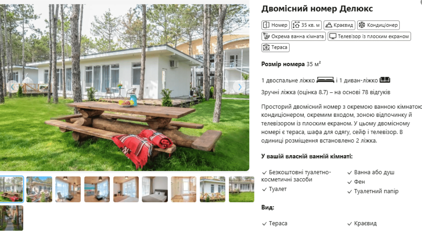 Двомісний номер Делюкс в Vital Park. Фото: скріншот Booking.com