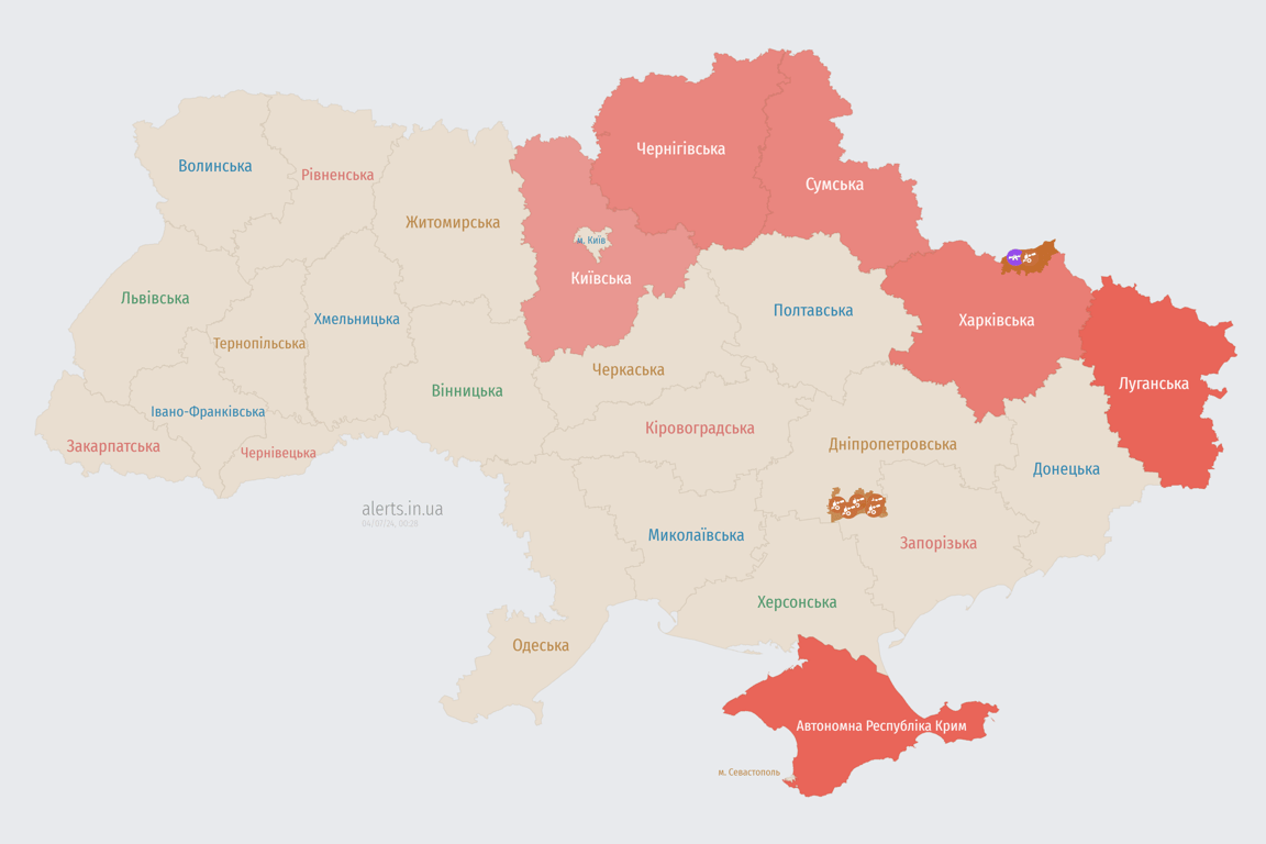 Де подивитись мапу тривоги 4 липня