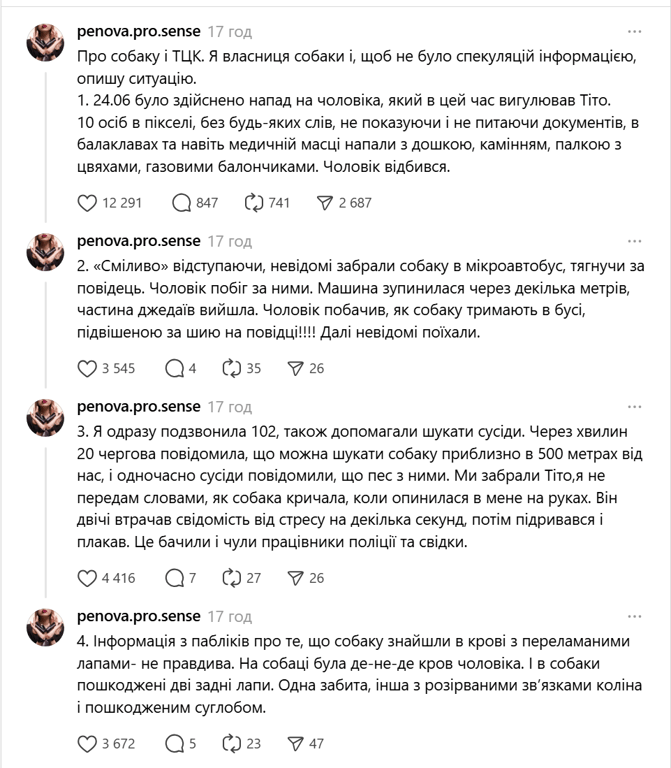 Після конфлікту з ТЦК в Одесі собака ледве ходить: відео - фото 1