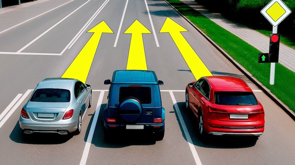 Тест з ПДР: кому дозволений рух прямо?