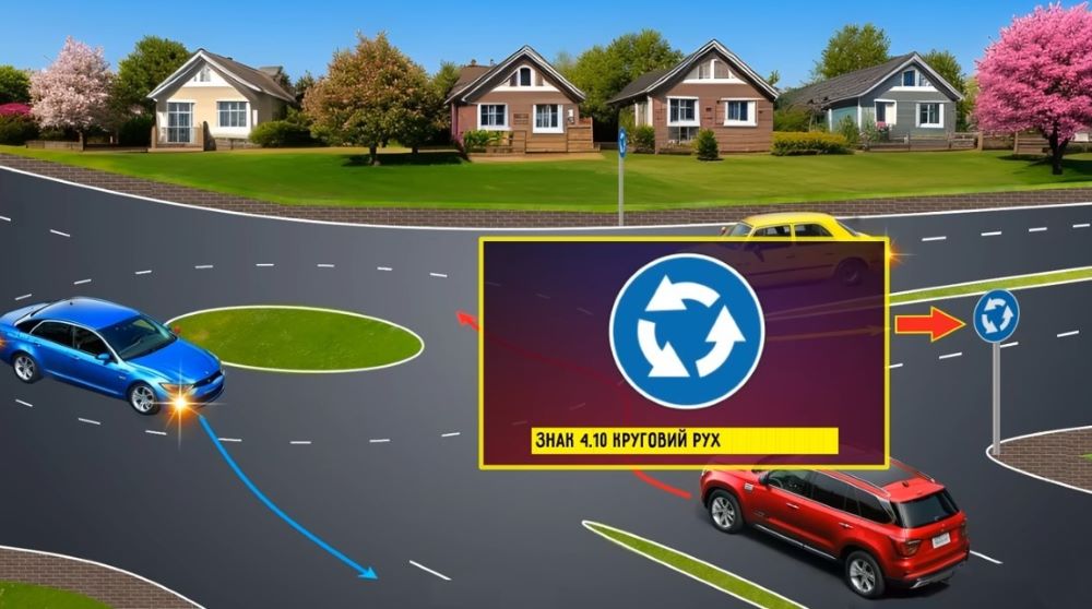 Випадок на круговому перехресті — хто з водіїв порушує правила - фото 1