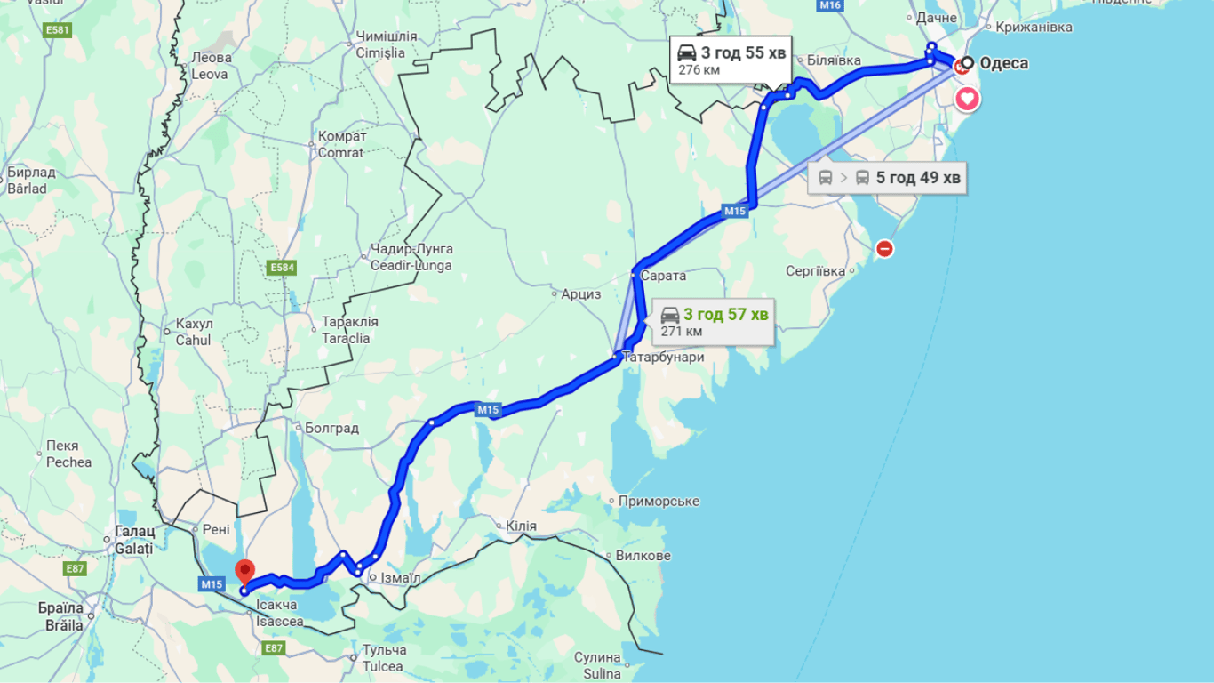 Затори на трасі Одеса-Рені