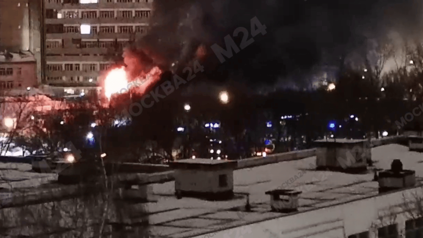 В Москве пожар возле научно-исследовательского института