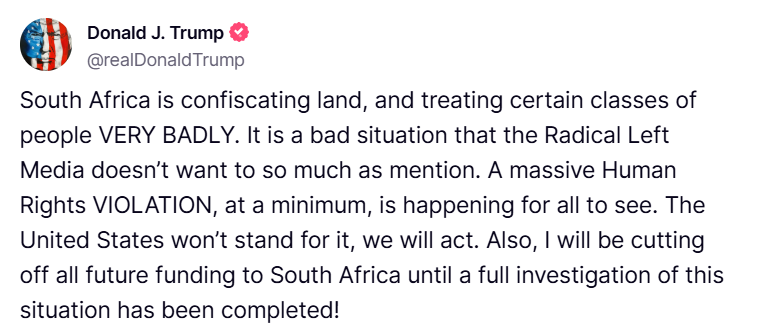 припинення допомоги ПАР