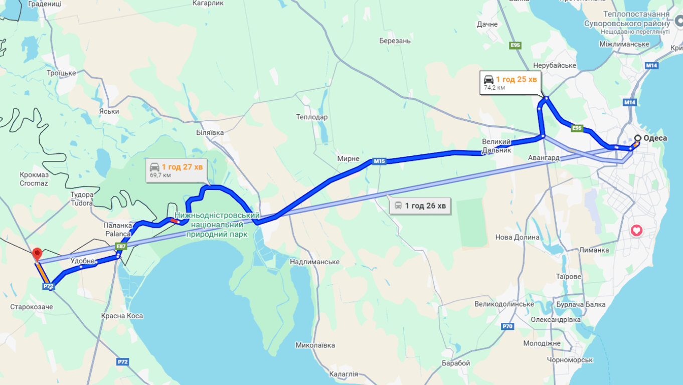 Затори на трасі Одеса-Рені