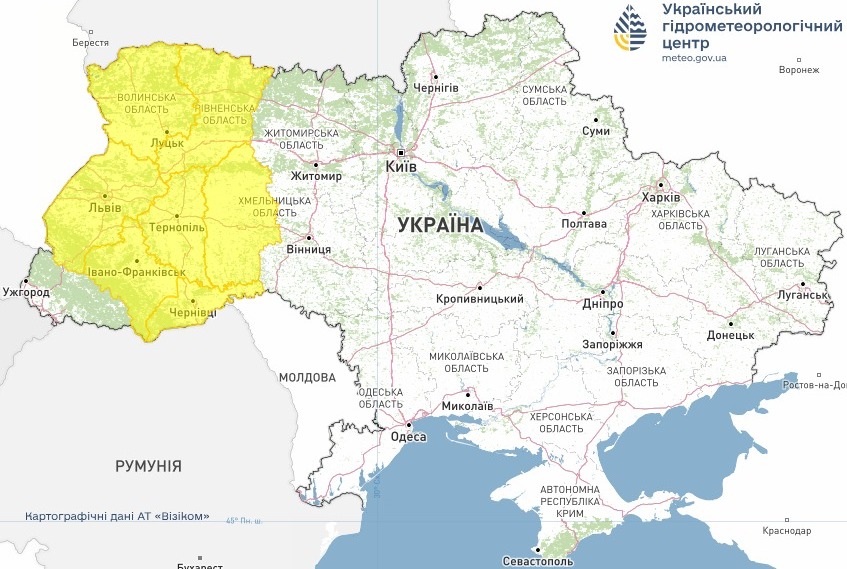 Пориви вітру в Україні 27 грудня