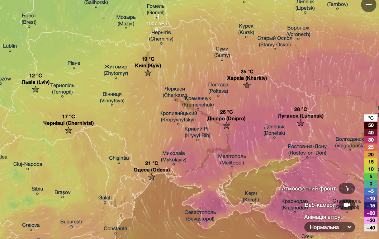 Карта погоды