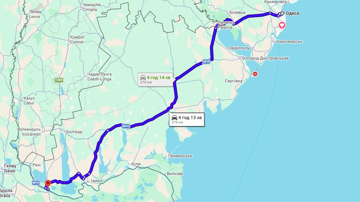 Затори на трасі Одеса-Рені