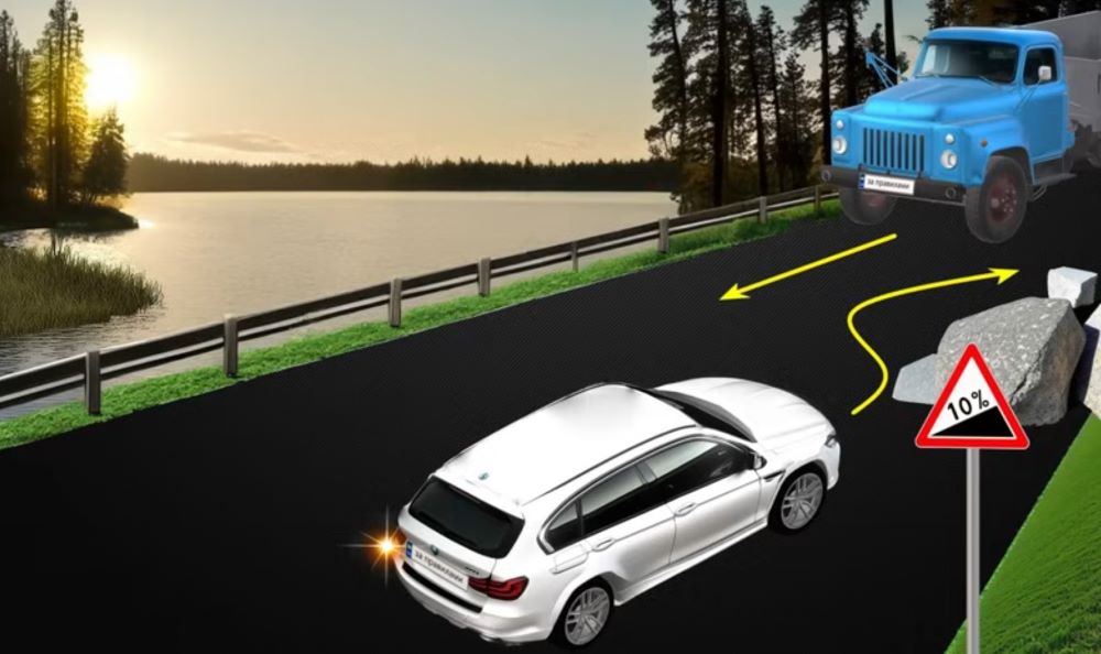 Цікавий тест з ПДР — хто поступиться дорогою, легковик чи вантажівка - фото 1