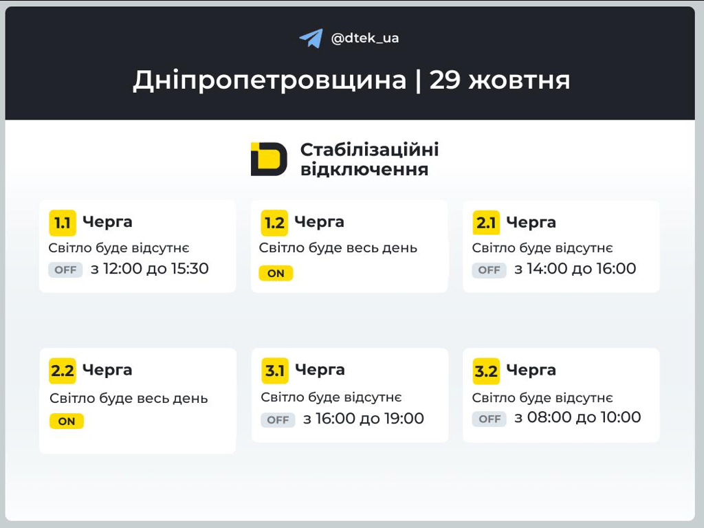 Як дізнатися свою чергу відключення світла