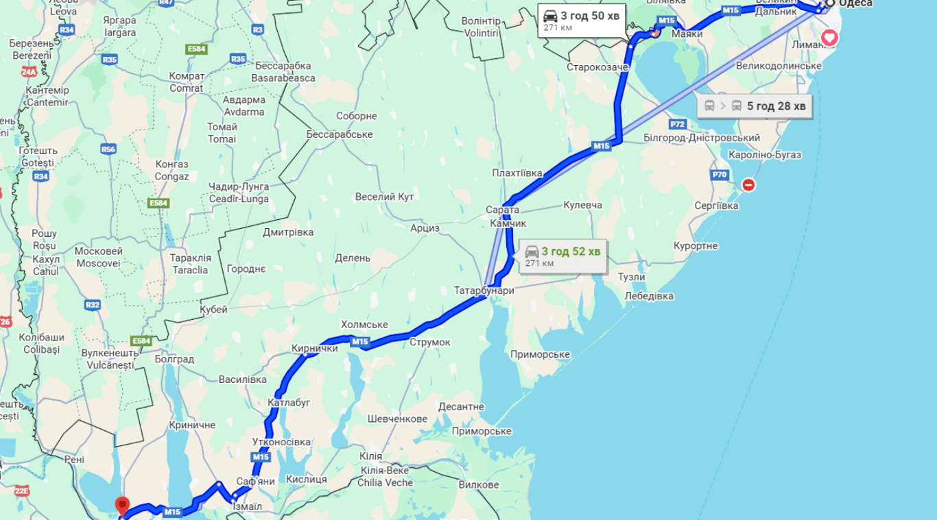 Затори на трасі Одеса-Рені