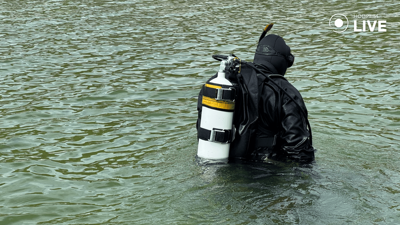 Водолаз спускається у воду