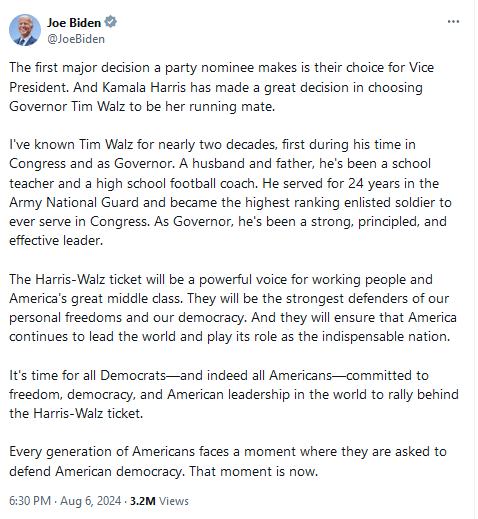 Байден поддержал кандидатуру Уолза на должность вице-президента США