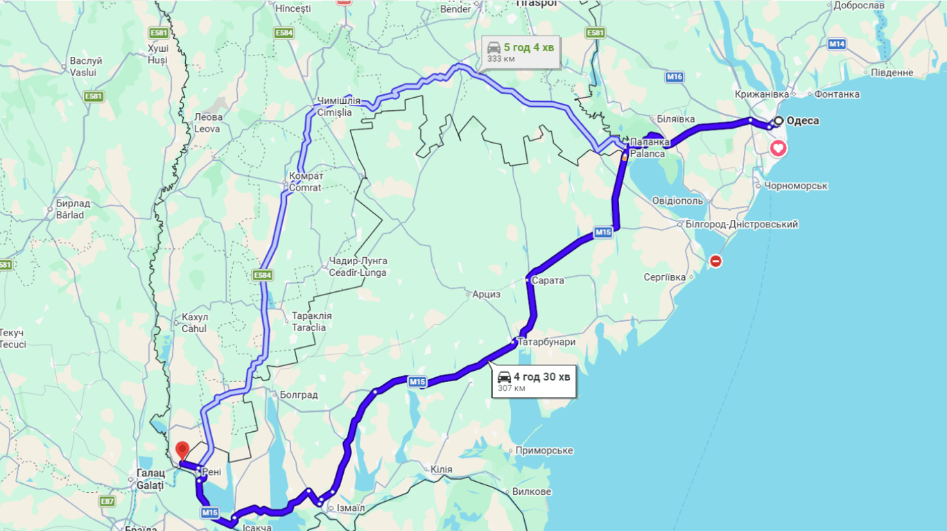 Затори на трасі Одеса-Рені