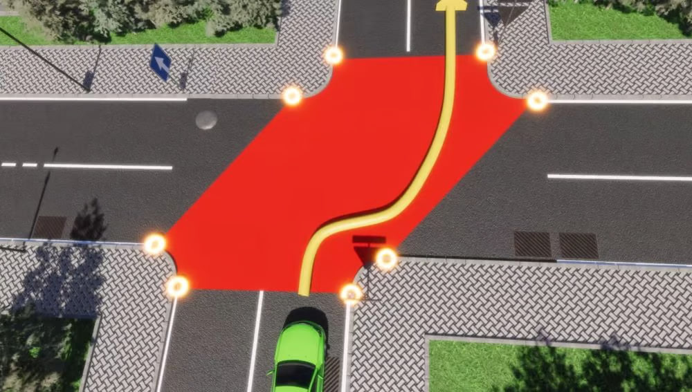 Тест з ПДР: визначення меж перехрестя