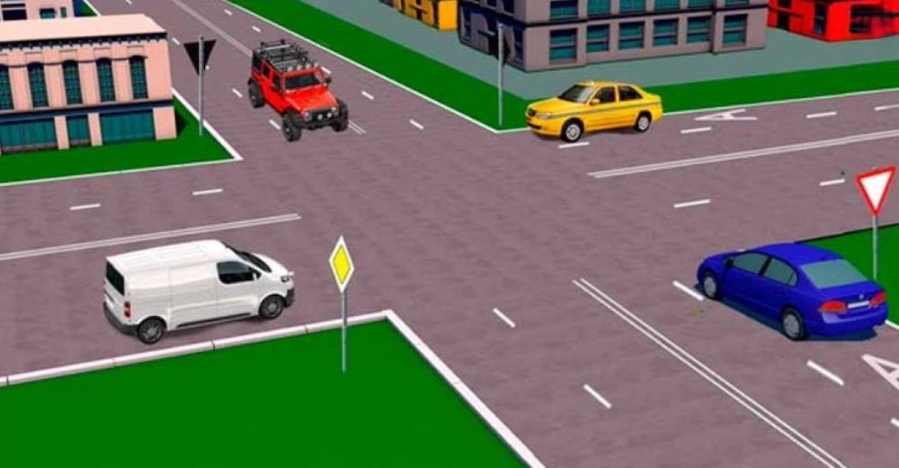 Тест з ПДР: хто може проїхати лише праворуч?