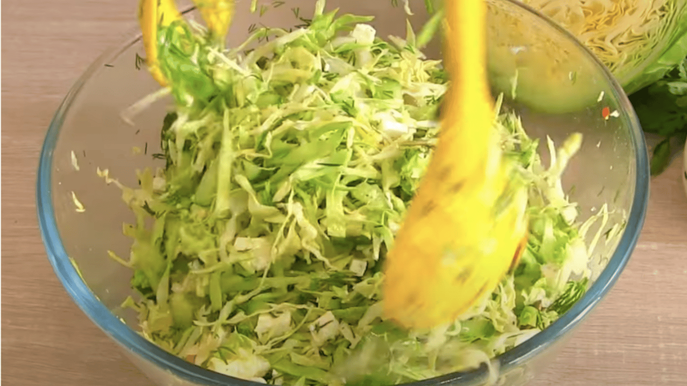 healthy not trivial spring greens salad in 5 minutes