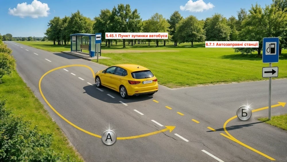 Тест ПДР: яка траєкторія дозволена