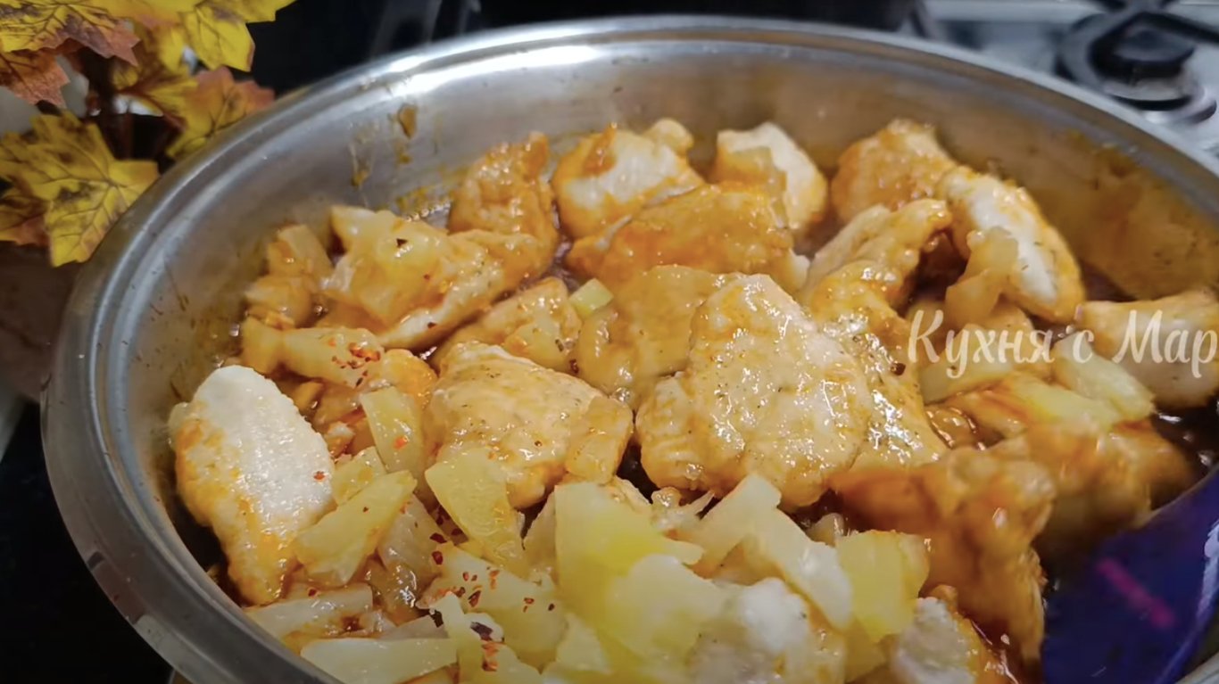 рецепт курячого філе з ананасами