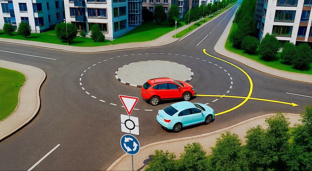 Тест з ПДР: хто має дати дорогу на круговому перехресті?