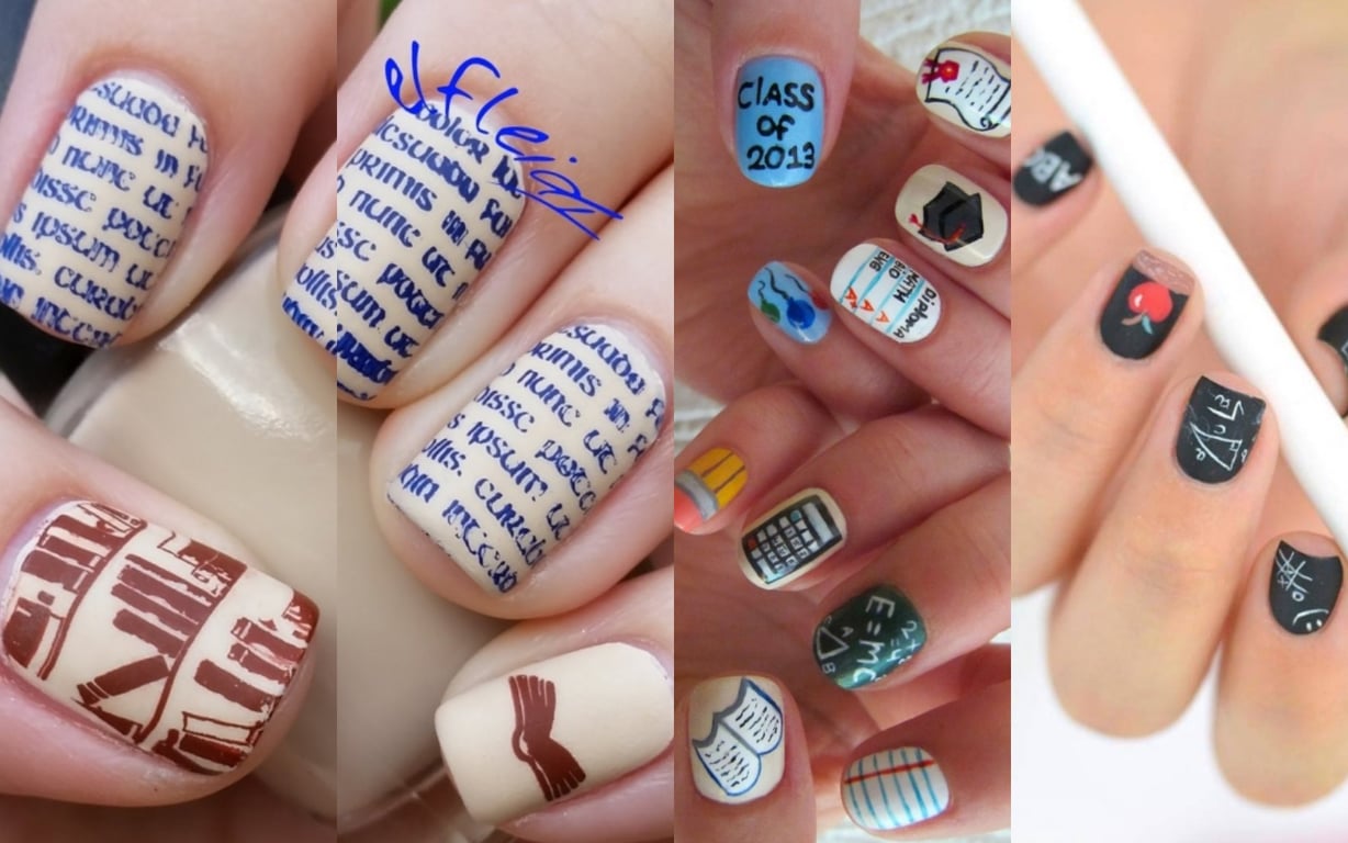 Манікюр з малюнками до Дня знань 2023