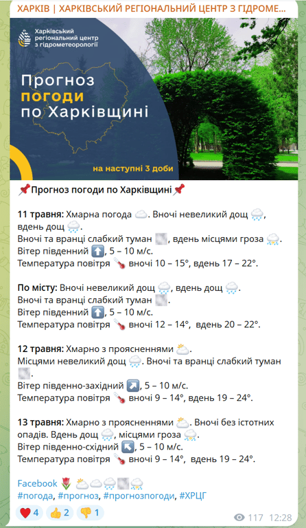 На Харків йдуть дощі, туман і перші грози: погода на завтра - фото 1