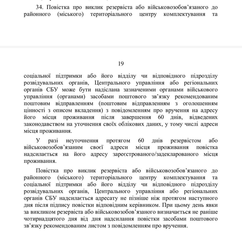постанова Кабміну про повістки
