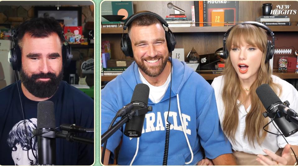 Taylor Swift's appearance on Jason and Travis Kelce's "New Heights" podcast boosted the show to its all-time best viewership. New Heights