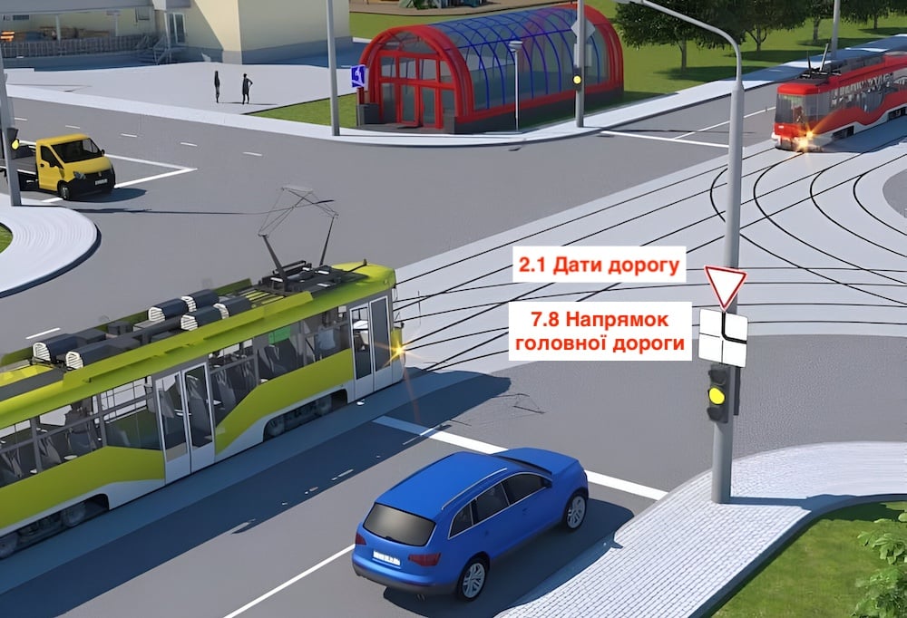 Тест з ПДР: хто проїде перехрестя третім?