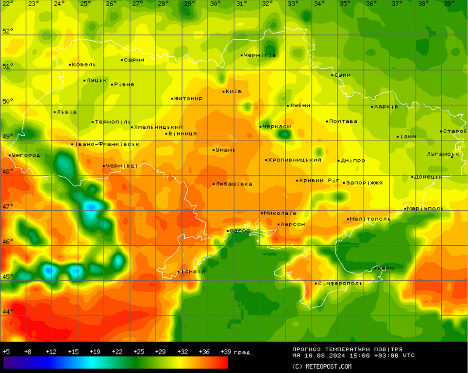 Прогноз погоди на тиждень 5-11 серпня