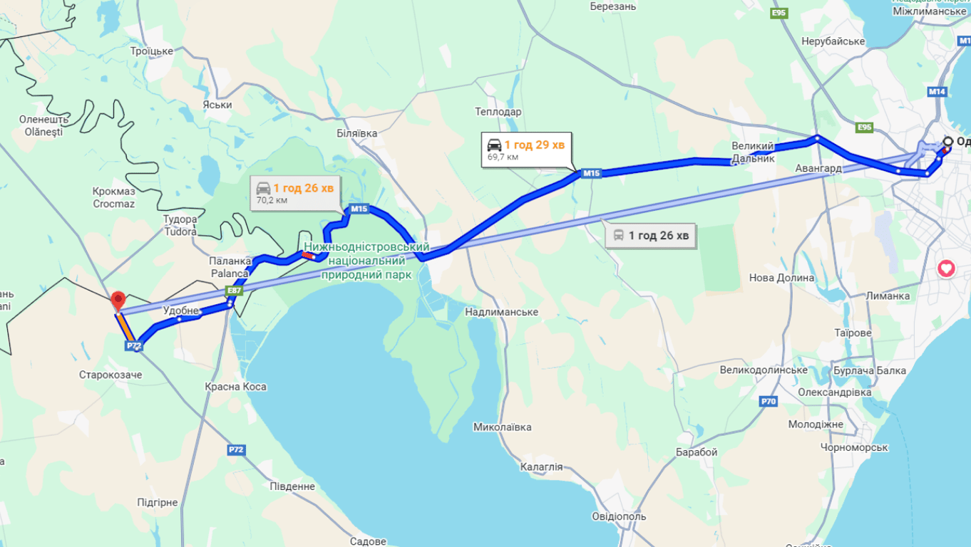 Затори на трасі Одесі-Рені