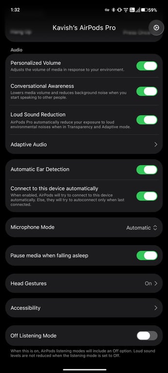 The LibrePods app on Android