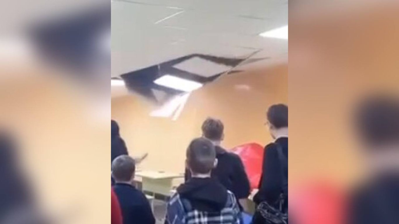 В укрытии столичной школы во время воздушной тревоги обрушился потолок