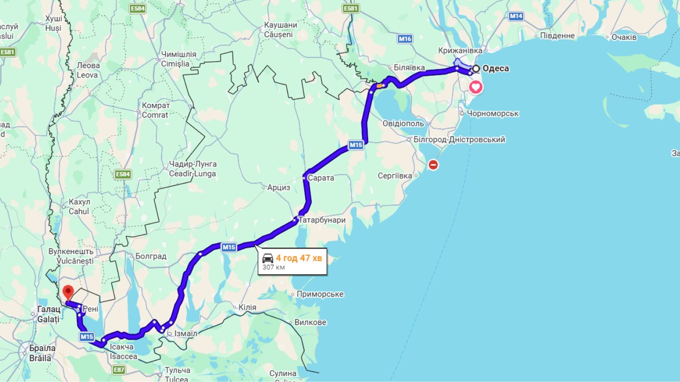 Затори на трасі Одеса-Рені