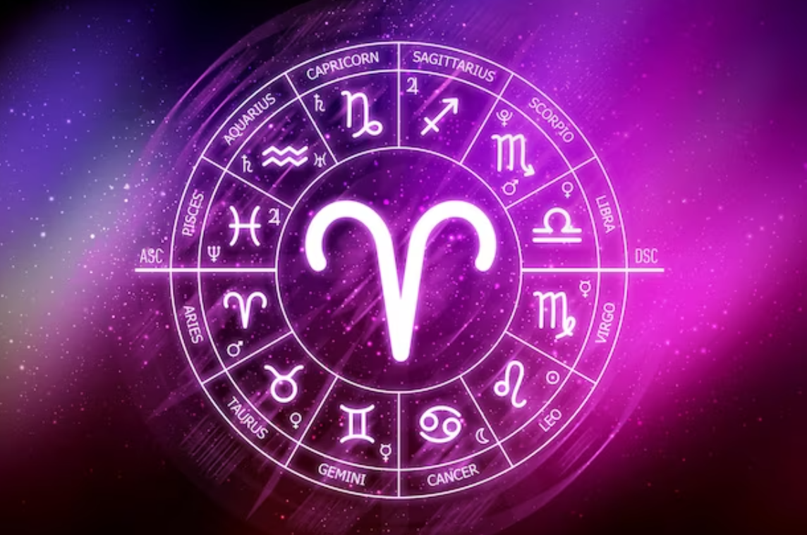 Знак зодиака Овен в астрологическом круге.