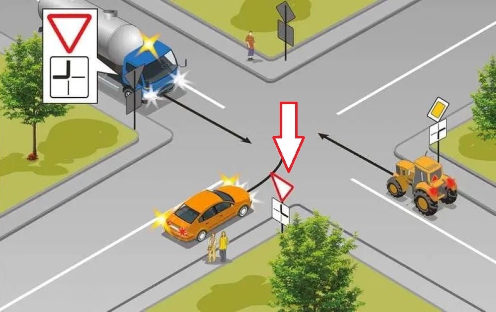 Этот тест по ПДД провалило 80% водителей - кто уступит на перекрестке - фото 3