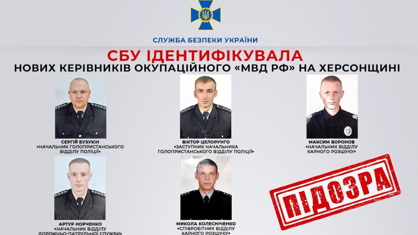 СБУ идентифицировала новых руководителей оккупационной полиции на Херсонщине