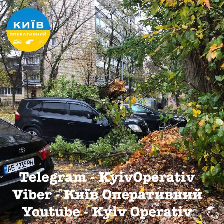 Последствия непогоды в Киеве 28 октября