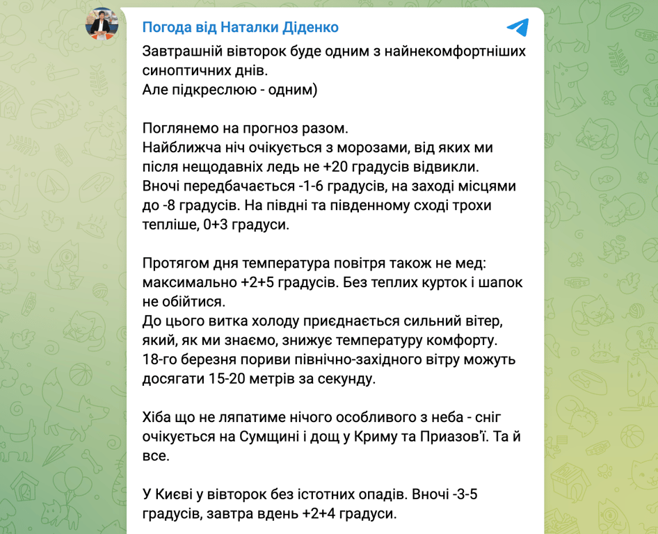 Погода синоптик Діденко