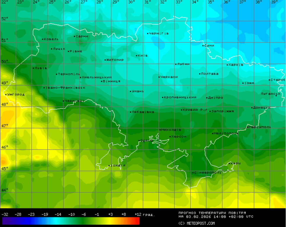 Прогноз погоди в Україні на 3 лютого
