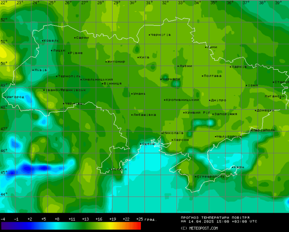 Погода в Україні 14 квітня
