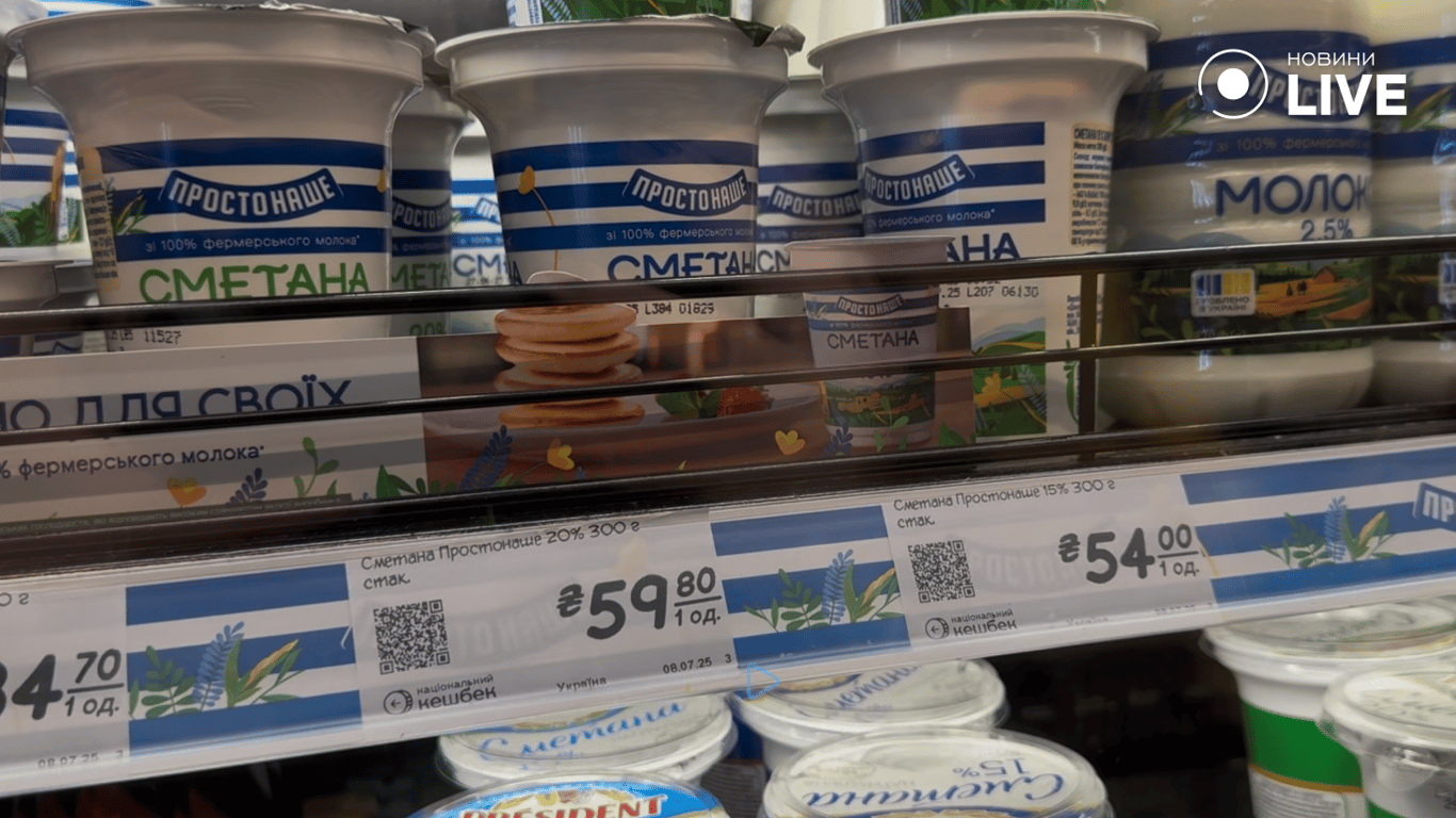 Ціни на молочні продукти в Одесі