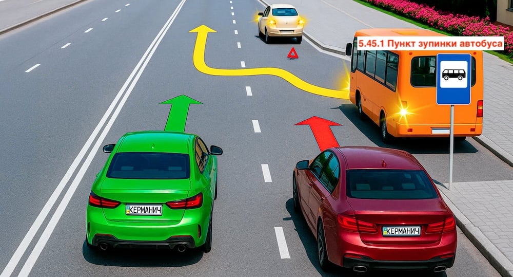 Тест з ПДР: хто з водіїв пропустить автобус?